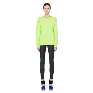 Acne Studios Rakel Angora Sweater in Acid Lime Neon Green Wool